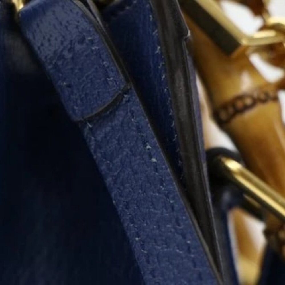 GUCCI Diana NM Bamboo Handle Tote Leather Mini - Blue - Picture 6 of 13